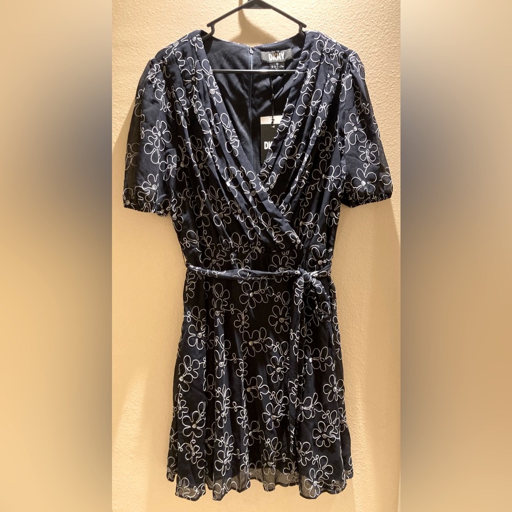 DKNY Navy Floral Dress